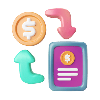 Money Transaction 3D Illustration Icon png