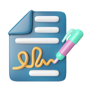 Signature 3D Illustration Icon png