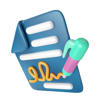 Signature 3D Illustration Icon png