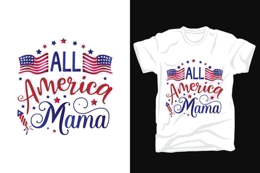 All america mama t shirt design vector
