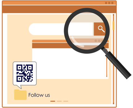 Video player design for website and mobile apps.Magnifying glass search webpage with illustration png