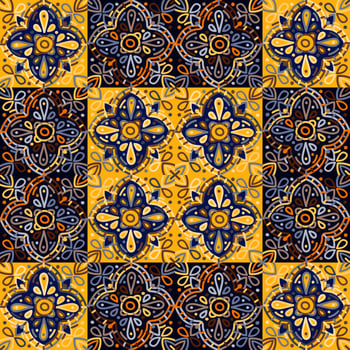 Islam, Arabic, Indian, ottoman motifs mosaic tile. Decorative ornament elements seamless pattern. vector