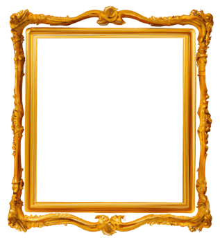 Blank antique gold picture frame. png