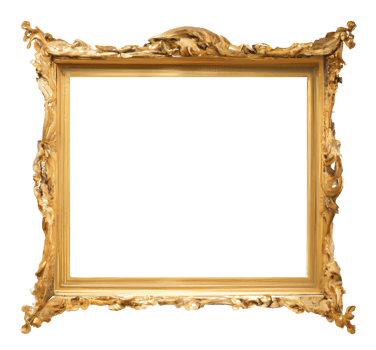 Blank antique gold picture frame. png