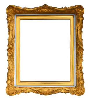 Blank antique gold picture frame. png