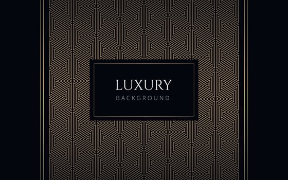 Luxury abstract black and gold triangle pattern. Formal premium background template useful for invitation design, gift card, voucher, gift coupon, VIP invitation. Elegant geometric triangular backdrop vector