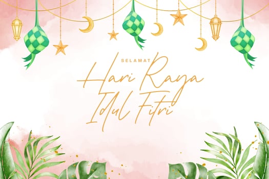 Water color Islamic holiday background, suitable for Ramadan, Eid Fitri, Eid Adha and Maulid.With tropical islamic decor. vector