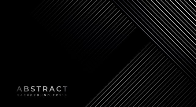 Black and Grey Metallic Abstract Tech Geometric Linear Background with Copy Space for Text or Message vector