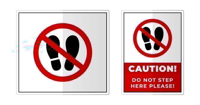 Do Not Step Here Please Sign Label Symbol Icon Vector Illustration