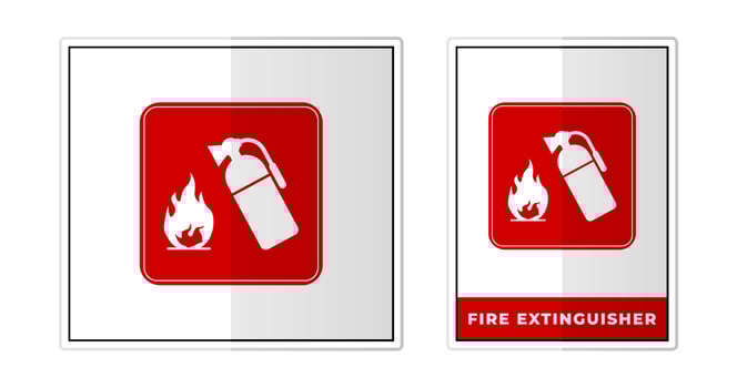 Fire extinguisher Sign Label Symbol Icon Vector Illustration