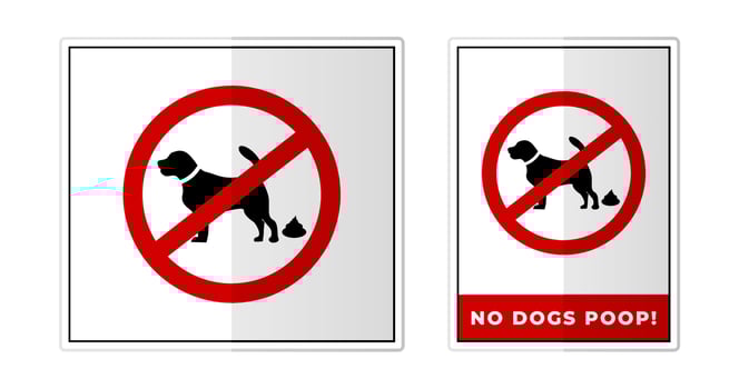 No dogs poop Sign Label Symbol Icon Vector Illustration