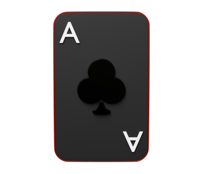 Ace clubs playing card 3d png
