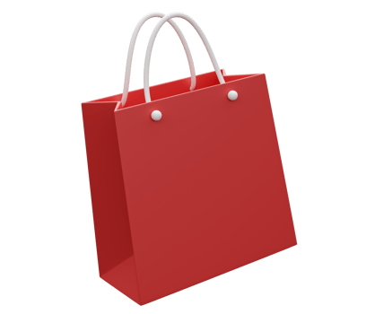 shop paper bag 3d illustration png