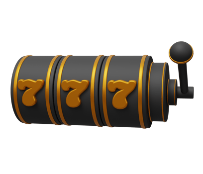 slot machine with 777 3d render png