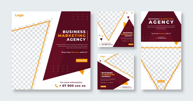 Business Marketing Agency Promotion Social Media Post for Online Marketing Promotion Banner, Story and Web Internet Ads Flyer vector