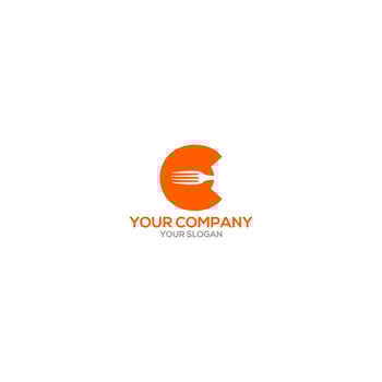 C Fork Logo Design Vector