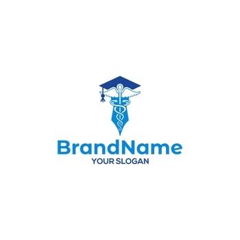 Caduceus Education Logo Design Vector