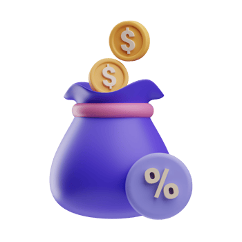 object bag money tax illustration 3d png