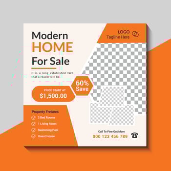 Real Estate Social Media Post Design vector