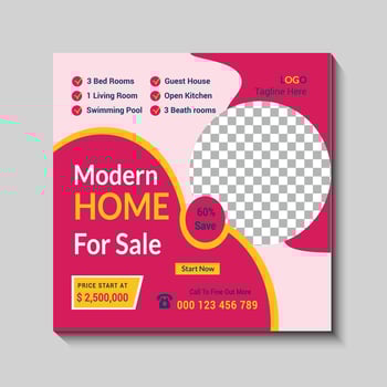 Real Estate Social Media Post Design vector