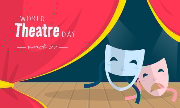 World Theatre Day greeting vector