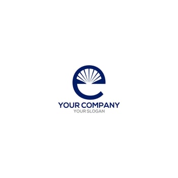 E Shell Logo Design Vector