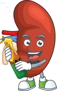Right human kidney Cartoon character vector