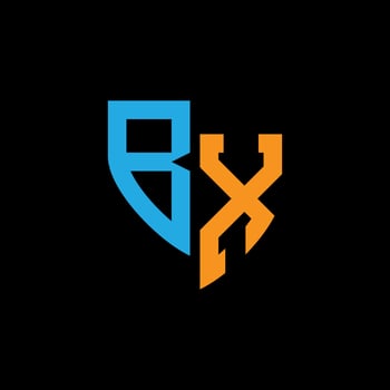 BX abstract monogram logo design on black background. BX creative initials letter logo concept. vector