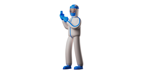 3D illustration. Diligent Nurse 3D Cartoon Character. Nurse is getting ready to go to the hospital. Nurse getting ready to wear uniform and put on medical gloves. 3D cartoon character png