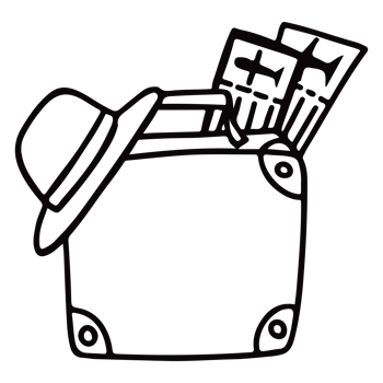 Travel and vacation concept line art png