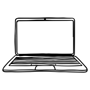 Laptop computer line art png
