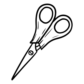 Scissors line art png