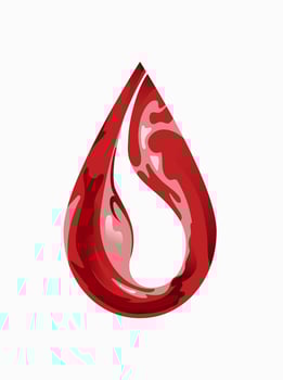 National Donor Day. Blood flow, drop shape. Illustration in a realistic style. Hemophilia. Blood diseases. For posters, postcards, banners, design elements. vector