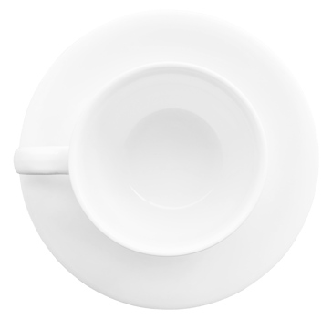 Top view of white coffee cup png