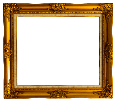 Golden wood frame png