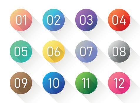 Numbers font icon in flat style. Typography vector illustration on isolated background. Numeral typographic sign business concept.