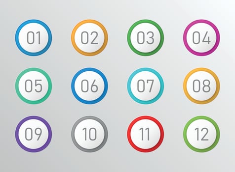 Numbers font icon in flat style. Typography vector illustration on isolated background. Numeral typographic sign business concept.