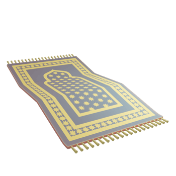 3D prayer rug transparent background png