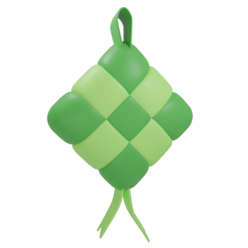 3D ketupat transparent background png