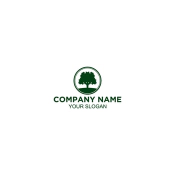 Green Old Oak Logo Design Vector