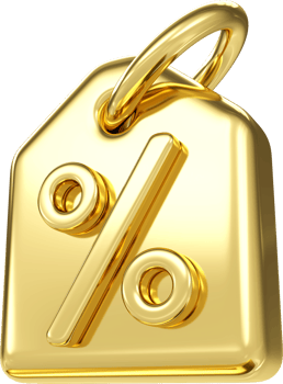 3d gold shopping tags icon. Special offer sign. discount coupon of cash for future use. sales with an excellent offer for shopping, Special offer promotion on price tags. 3d rendering png