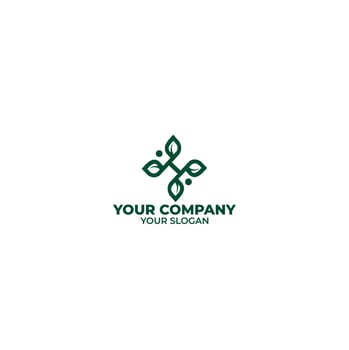 H leaf Logo Design Vector