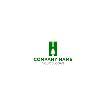 H Pine Logo Design Vector