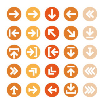 Arrow Icons Set, Colorful Arrow Icons, Different Style Arrows, Flat Icons png
