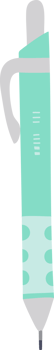 Green mechanical pencil, hand drawn illustration png