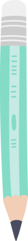 Green pencil, hand drawn illustration png