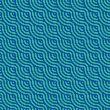 Vector design seamless pattern of sea wave or scale for labels and frames for packaging luxury goods in a trendy linear style a simple and bright blue lines on a light blue background
