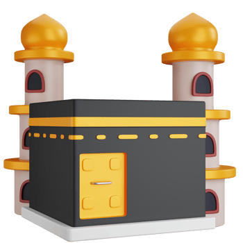 3D Icon Illustration Kaaba With Two Towers Mosque png