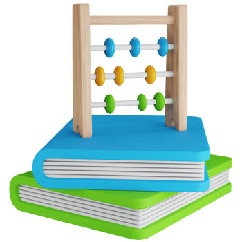 3D Icon Illustration Two Books With Abacus png