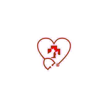 Heart Animal Hospital logo design vector